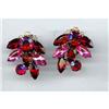 Image 1 : Red and Pink Rhinestone Earrings clip #2377368