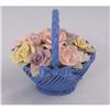 Image 1 : Beautiful Vintage Capodimonte Roses Blue Basket#2377460