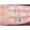Image 1 : DIAMOND EARRING WITH EMERALD #2377572