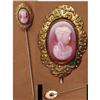 Image 1 : Antique PINK CORAL LADY CAMEO STICKPIN #2377798