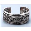 Image 1 : Multi Pattern Sterling Cuff Bracelet. 1" wide  #2378040