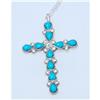 Image 1 : Turquoise & Sterling Silver Cross Necklace #2378041