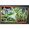 Image 1 : Artist Signed  Glass Inlay in Teak Bed Tray  #2378049