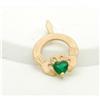 Image 1 : 14K CLADDAGH Charm  Green Stone Heart #2378182