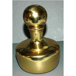 Solid  Brass Bottle with Lid  4 1/4" tall #2378191