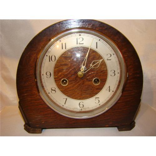 Vintage Smiths Enfield Mantel Clock Oak Case 2378226