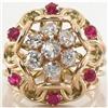 Image 1 : Rare 18K Rose Gold 1ct Diamond Ruby Retro Ring #2392607