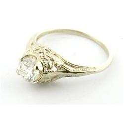 Nouveau 0.80ct Diamond in 14k Filigree Ring #2392744