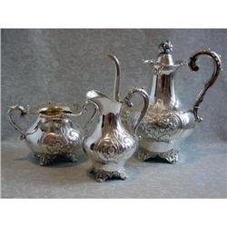 Swedish Sterling Silver Coffee Set Rococo Style#2392865