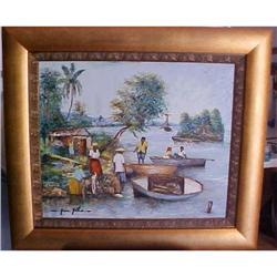 Haitian Painting by Jean Gilles 20 x 24 #2393101