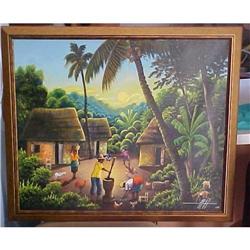 Haitian Painting by Simeon Michel 20x24 #2393102