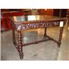Image 1 : Louis XIII Style Walnut Wood Writing Table #2393484