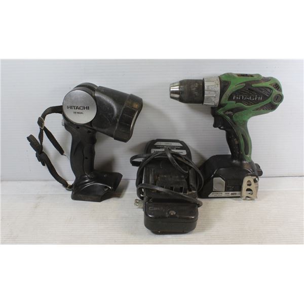 HITACHI CORDLESS DRILL SET WITH BATTERY & CHARGER