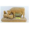Image 1 : WOODEN COW CARVING