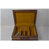 Image 1 : VINTAGE WOOD JEWELRY BOX WITH CONTENTS