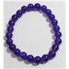 Image 1 : #361-NATURAL AMETHYST BEAD BRACELET 7.5"