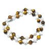 Image 1 : #11-NATURAL TIGER EYE/FRESH WATER PEARL NECKLACE