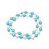 Image 1 : #18-FRESH WATER PEARL/BLUE TOURQUOISE NECKLACE