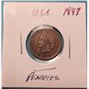 Image 1 : 7)  USA 1897 INDIAN HEAD PENNY.