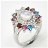 Image 2 : SV6-73 SILVER MULTI COLOUE GEM STONE(2.9CT) RING