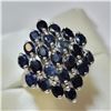 Image 2 : BZ604-51 SILVER DARK BLUE SAPPHIRE  RING