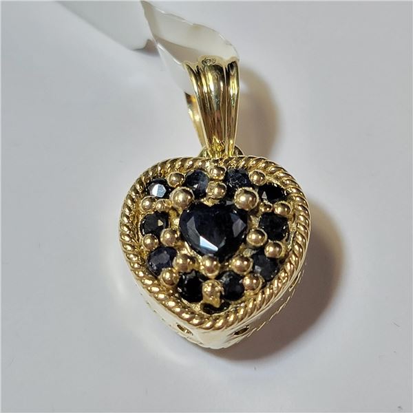 BZ604-78 SILVER SAPPHIRE AND RUBY REVERSIBLE PENDA