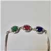 Image 1 : BZ604-75 SILVER RUBY EMERALD SAPPHIRE APX 7.5-8"(