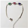 Image 2 : BZ604-75 SILVER RUBY EMERALD SAPPHIRE APX 7.5-8"(