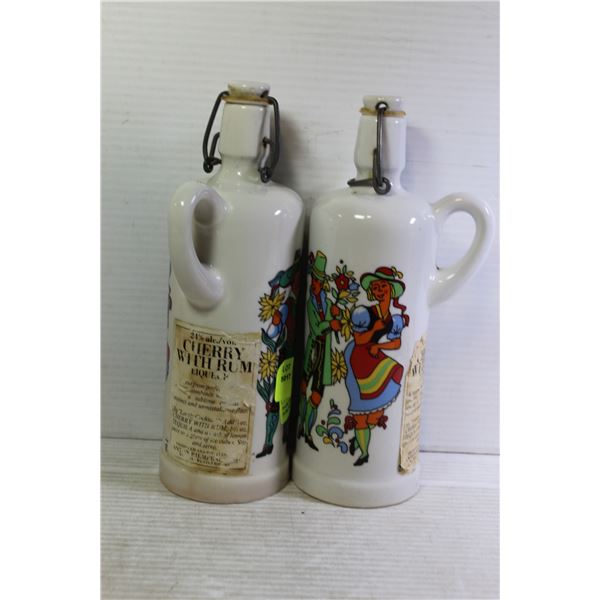 PAIR OF VINTAGE EMPTY PORCELAIN BOTTLES