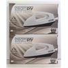 PAIR OF WHITE STEAMPLY TRAVEL STEAMERS