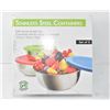 Image 1 : SET OF 3 STAINLESS STEEL STORAGE CONTAINERS WITH