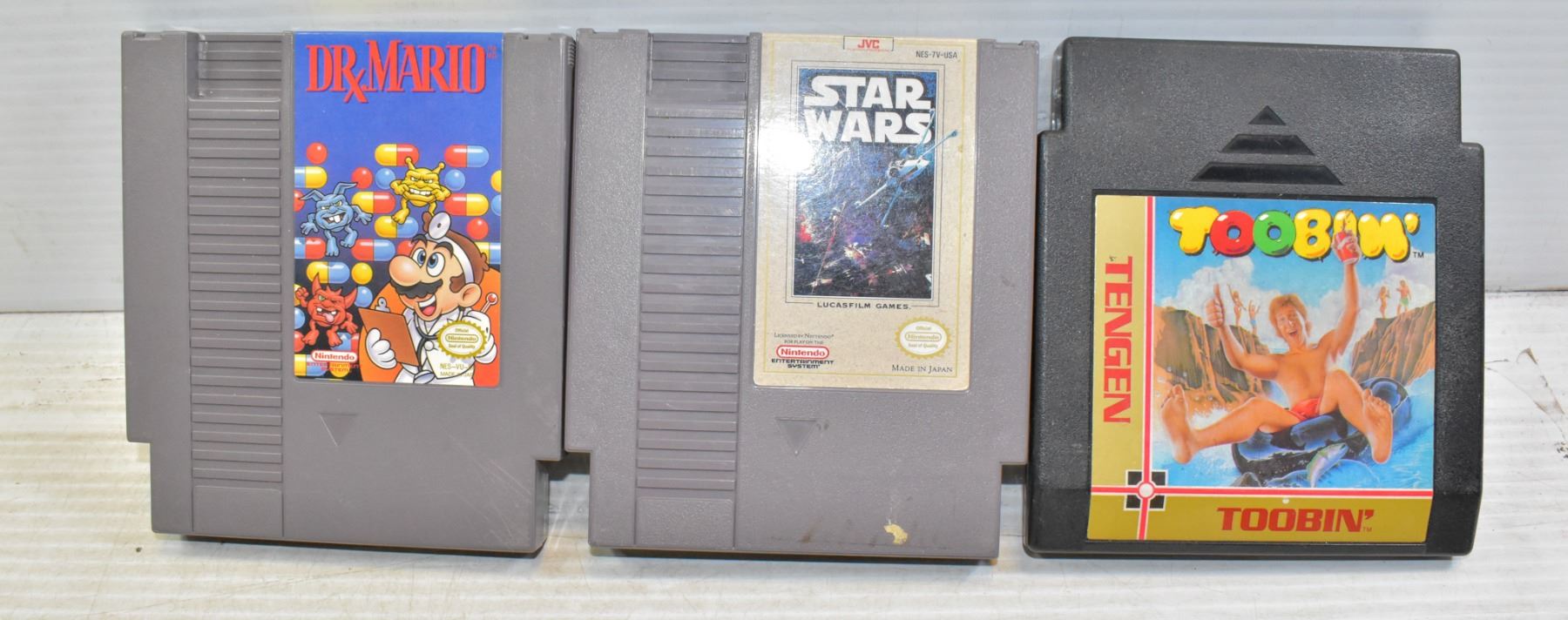 3 NES NINTENDO DR MARIO, STAR WARS, TOOBIN.