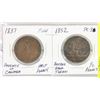 Image 1 : 1837 PROVINCE OF CANADA & 1852 QUEBEC 1/2 PENNIES