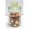 Image 1 : MASON JAR OF ASSORTED VINTAGE PENNIES