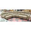Image 1 : GENUINE BROWN LEATHER ELECTRIC RECLINING SECTIONAL