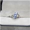 Image 2 : BZ601-18) 10KT WHITE GOLD SAPPHIRE 