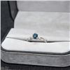 Image 2 : BZ601-26) 10KT WHITE GOLD BLUE DIAMOND RING SIZE 6.5