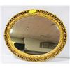 Image 1 : ANTIQUE OVAL PLASTER MIRROR GOLD COLOURED