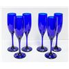 Image 1 : COBALT BLUE CZECH 6 X WINE GLASSES