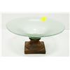 Image 1 : 11" ROUND GLASS FRUIT BOWL ON CERAMIC BASE