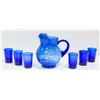 Image 1 : COBALT BLUE CZECH REPUBLIC PITCHER AND GLASSES