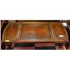 Image 2 : VINTAGE WOODEN COFFEE TABLE W/ LEATHER TOP