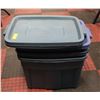 Image 1 : LOT OF 3 RUBBERMAID ROUGHNECK TOTES WITH LIDS