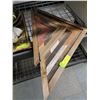 Image 1 : PAIR OF WOODEN TRIANGLE WALL HANGINGS