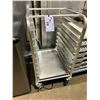 Image 1 : STAINLESS STEEL MOBILE 10 TRAY MOBILE BAKING SHEET RACK AND 6 STACKING DISH TRAYS ON MOBILE CART