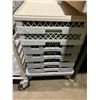 Image 2 : STAINLESS STEEL MOBILE 10 TRAY MOBILE BAKING SHEET RACK AND 6 STACKING DISH TRAYS ON MOBILE CART