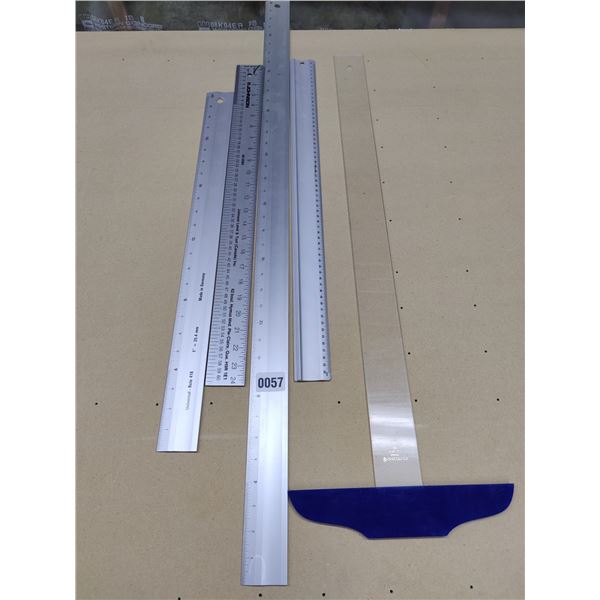 Metal Rulers and Drafting T Sqaure