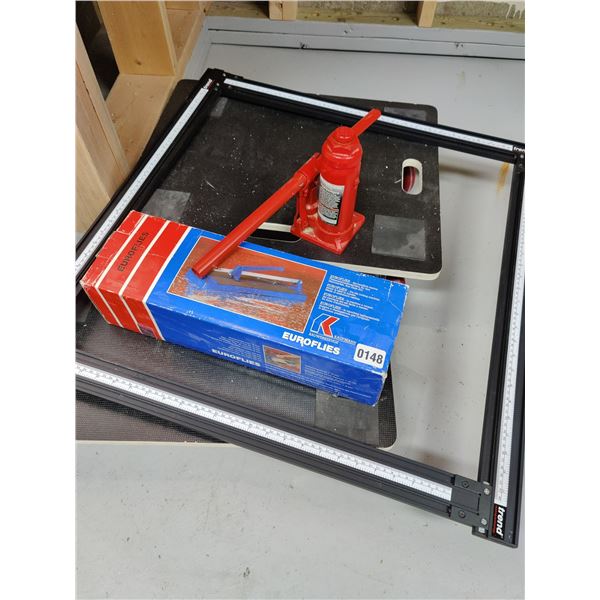 Hydraulic Jack, Square, Rolling Boards & More