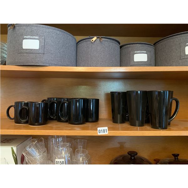 Set of Black Mugs in 3 Sizes