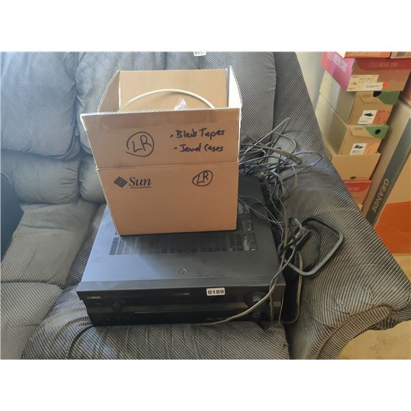 Yamaha AV Reciever with Box of Cassette Tapes